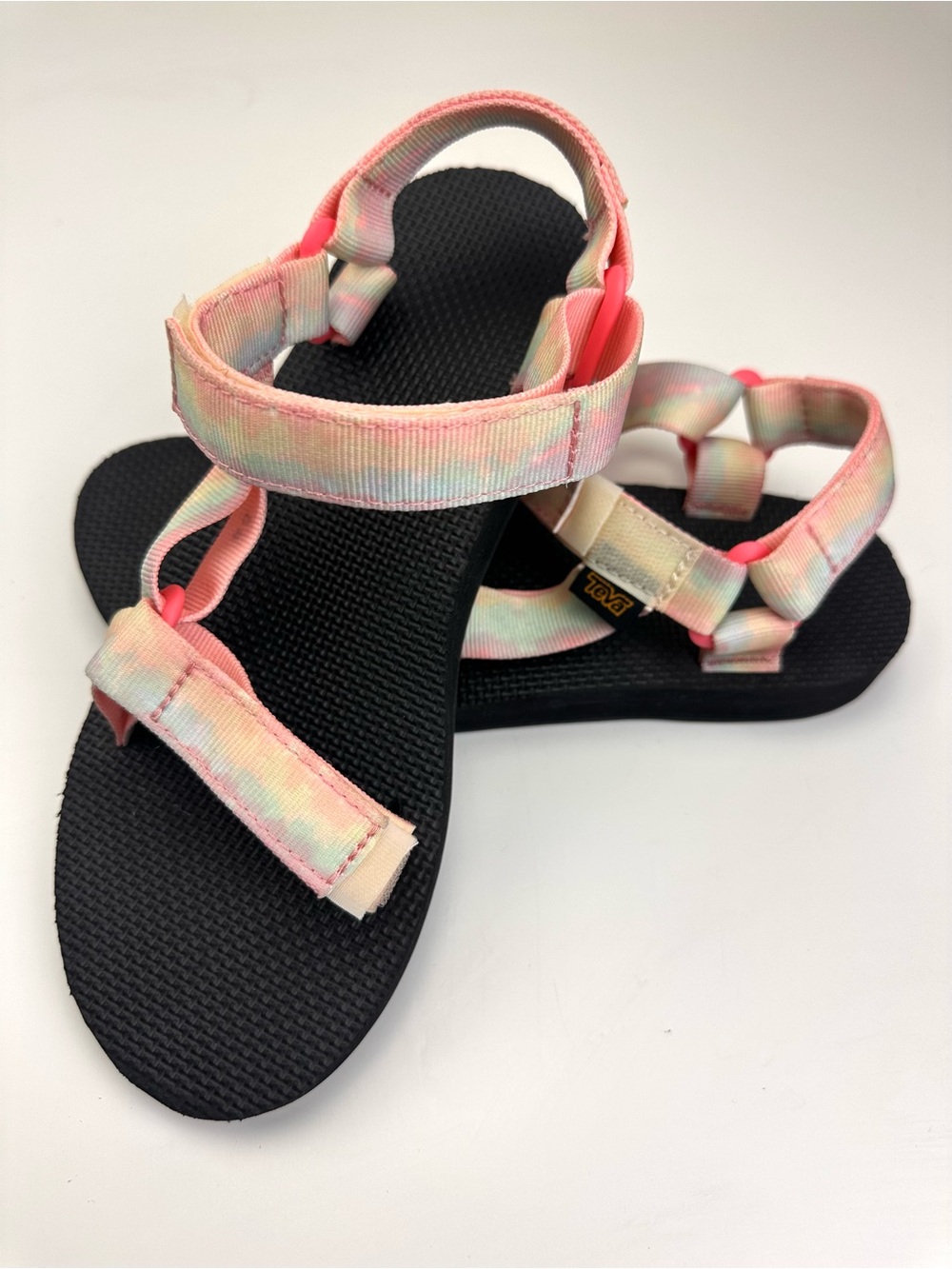 Teva Original Universal Sandals Tie Dye Sorbet Lemon Pastel Strap Pattern